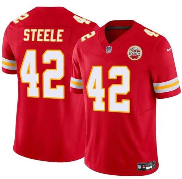 Men & Women & Youth Kansas City Chiefs #42 Carson Steele Red F.U.S.E. Vapor Untouchable Limited Football Stitched Jersey,We sell and wholesale Men & Women & Youth Kansas City Chiefs #42 Carson Steele Red F.U.S.E. Vapor Untouchable Limited Football Stitched Jersey on line form chian!
